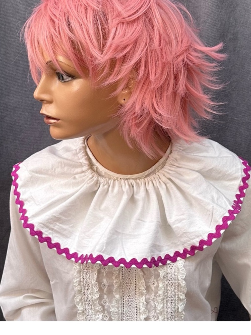 Vintage clown ruff costume ruffle collar purple Rick rack